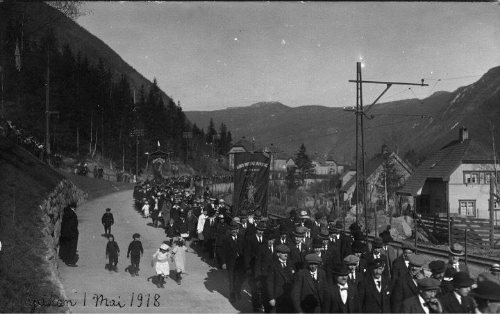 Demonstrasjonstog på Rjukan i mai 1918