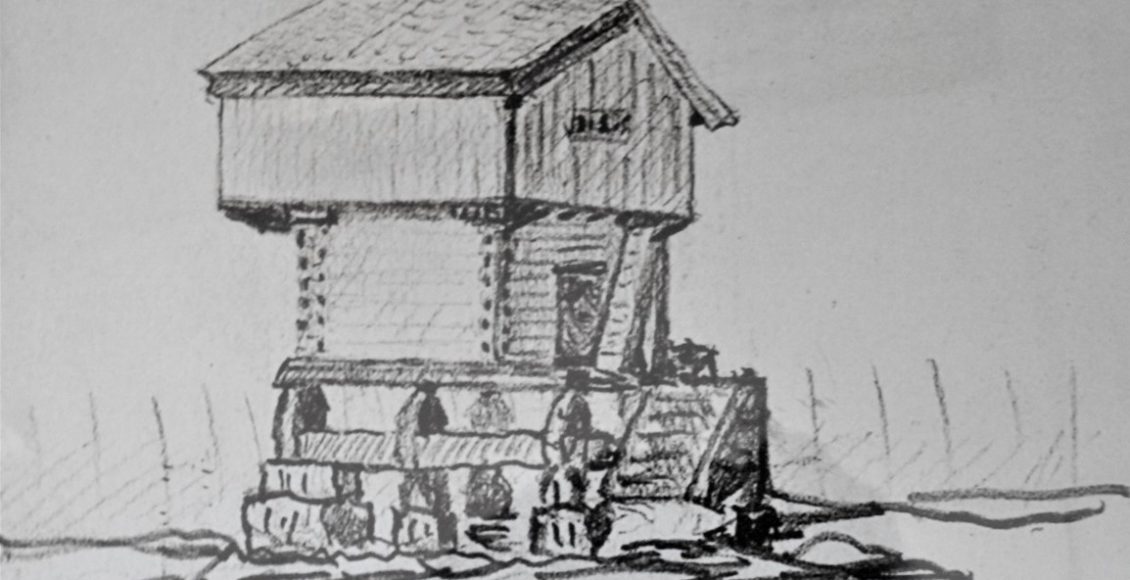 Jules Vernes tegning fra besøket på Nord-Tinnes på Notodden.