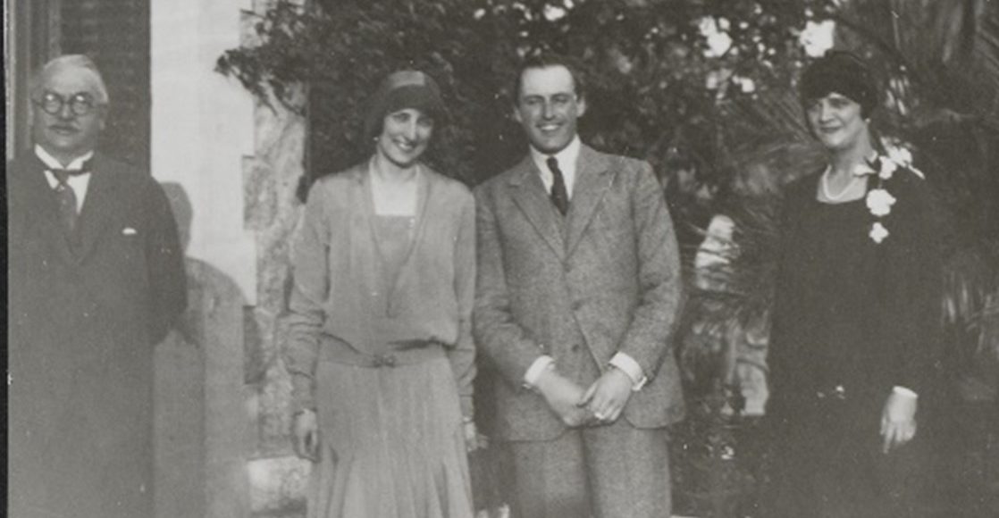 I 1924 tok Sam Eyde og kona Elly utflytting til Frankrike og kjøpte seg etter hvert et hus i Antibes. Blant gjestene de tok imot var kronprins Olav og kronprinsesse Märtha, som var på bryllupsreise. (Foto: NB).